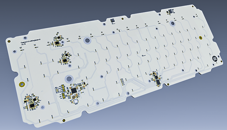 3D model of the custom keyboard with electro-capacitive switches