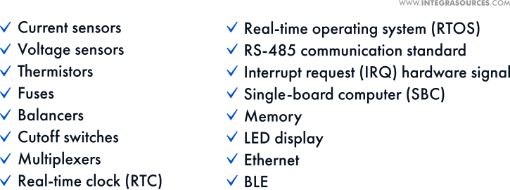 Integra Sources engineers have applied various components and technologies to create a BMS that can perform many functions as part of a BESS.