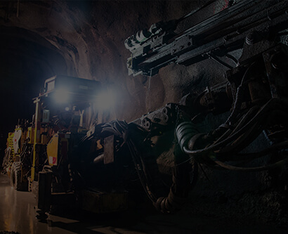 Mining machinery underground.