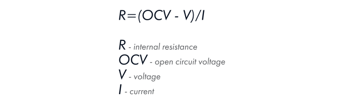 Internal resistance is one of the SOH markers and is inversely related to it.