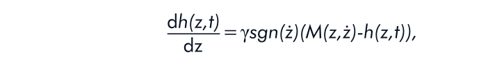 The model equation to identify the voltage hysteresis