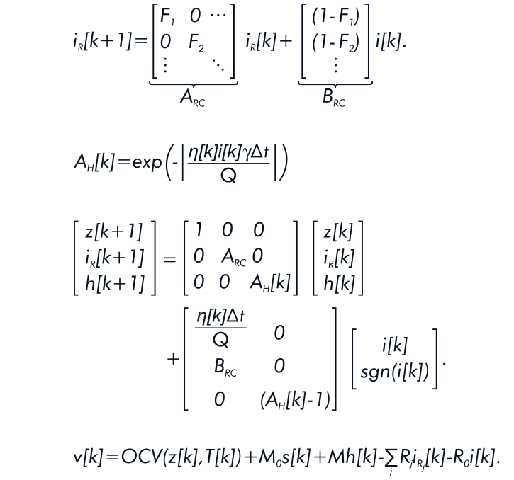 The final battery model equation