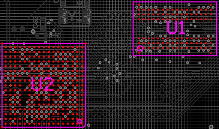 The mutual arrangement of CPU and DDR3 memory chip.