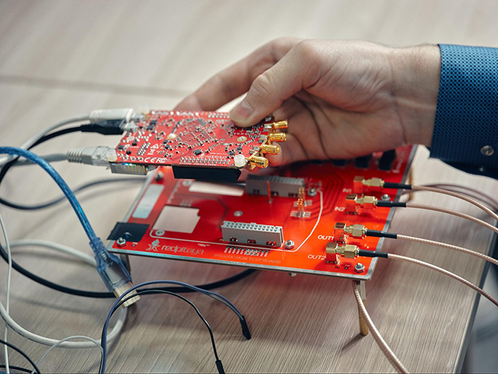 The printed circuit board used in the Red Pitaya test and measurement device