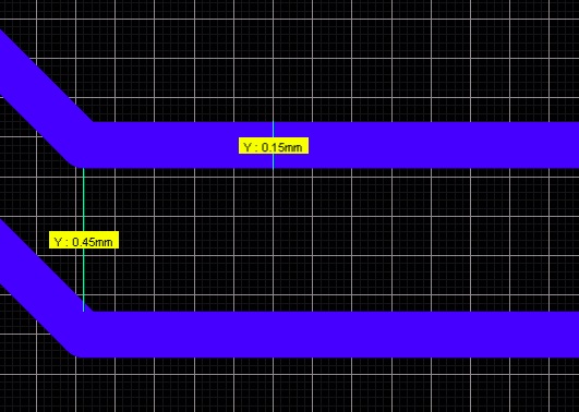 3W distance between parallel tracks