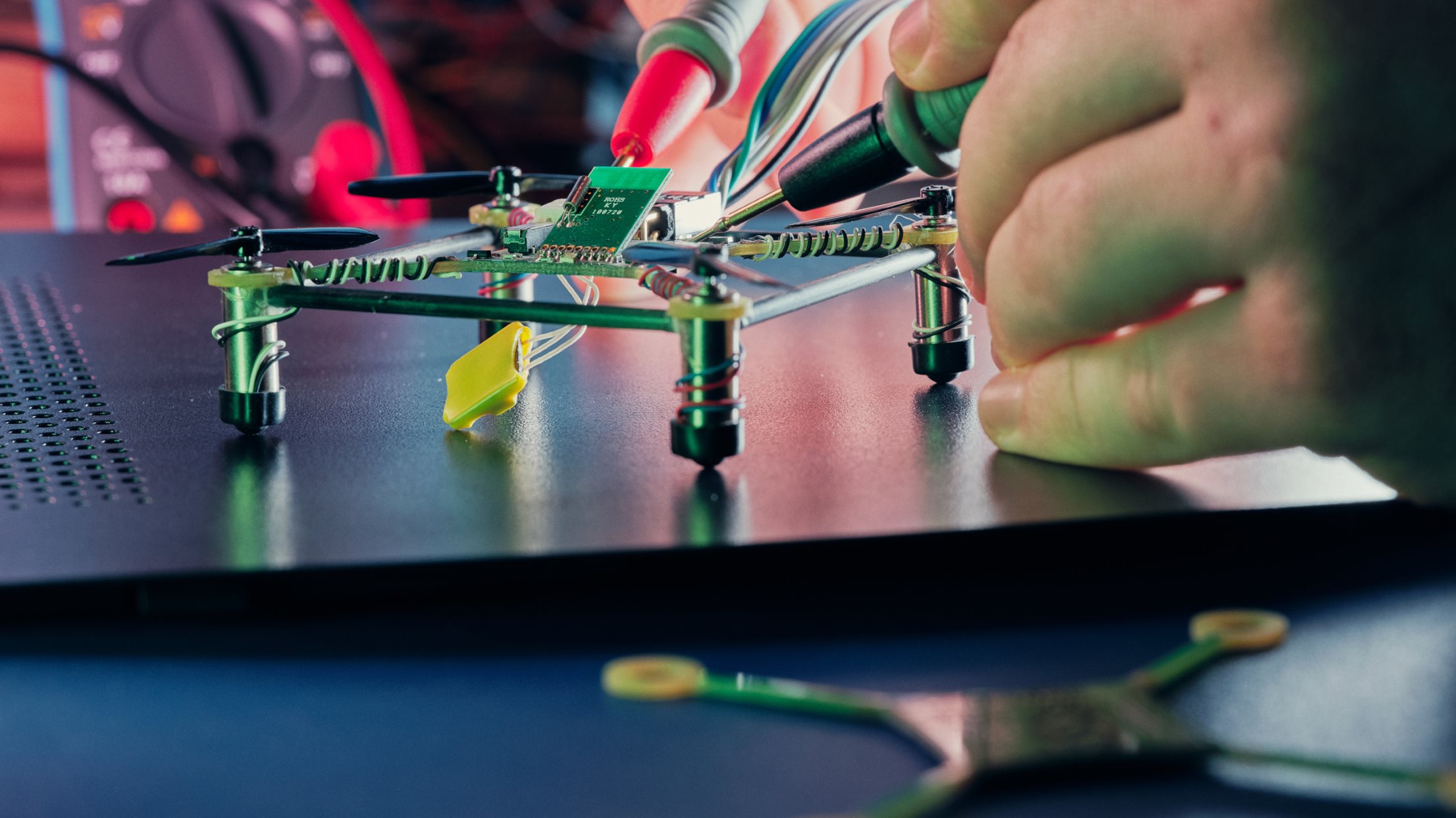 The quadrocopter's PCBA testing process