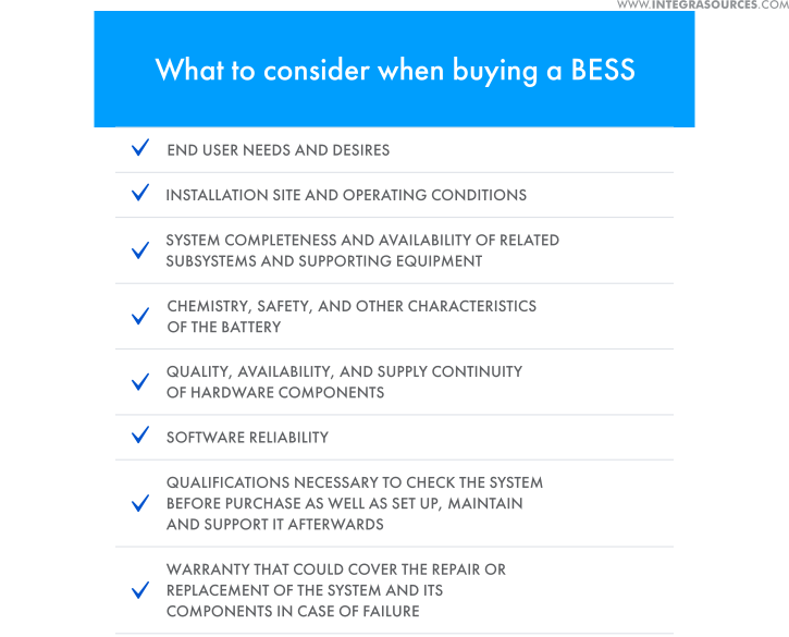 Important points to consider when buying a BESS.