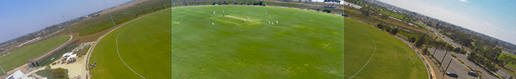 Panoramic shot of a sports field