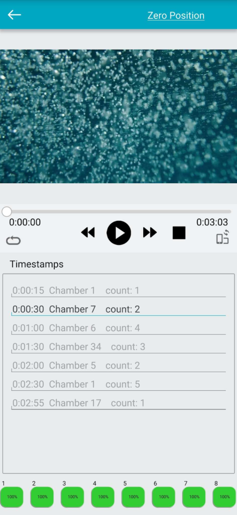Screenshots of the application with audio designed with Qt