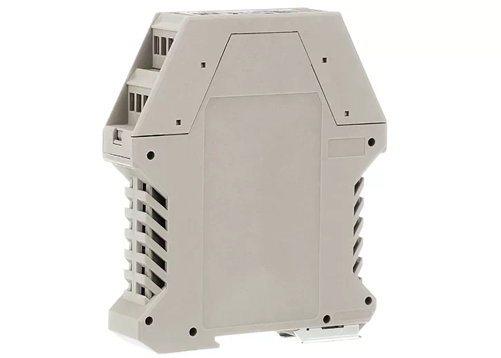 Phoenix Contact industrial enclosure used in a vibration conditioning device designed by Integra Sources.